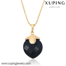 32652 Fashion Elegant Black CZ Stone 18k Gold-Plated Imitation Jewelry Chain Pendant